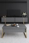 Hanah Home Conjunto de muebles de salón Luxe, Antracita y Oro